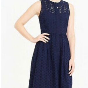 J. Crew Navy Eyelet Dress